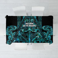 Maori Language Week Tablecloth Kia Mau Ki To Ukaipo Paua Shell Color LT14 Turquoise - Polynesian Pride