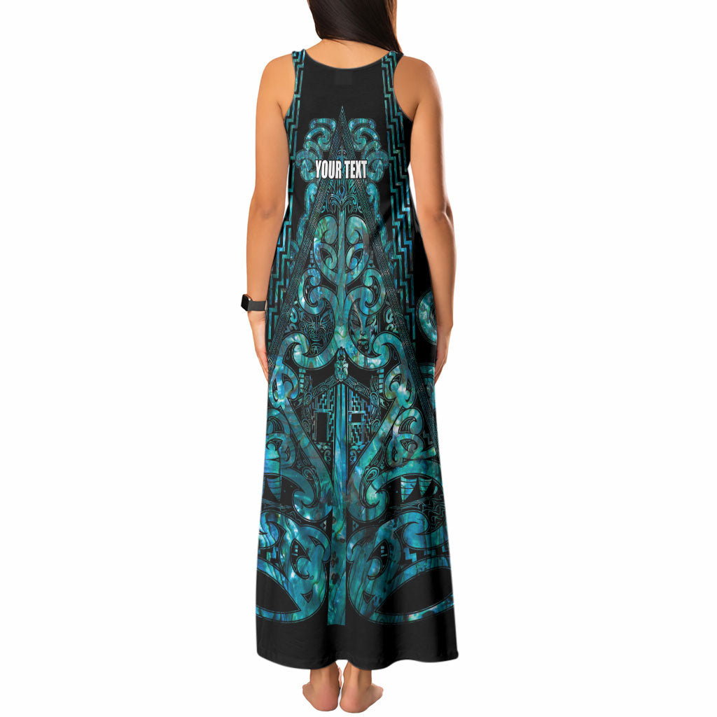Maori Language Week Personalised Tank Maxi Dress Kia Mau Ki To Ukaipo Paua Shell Color LT14 - Polynesian Pride