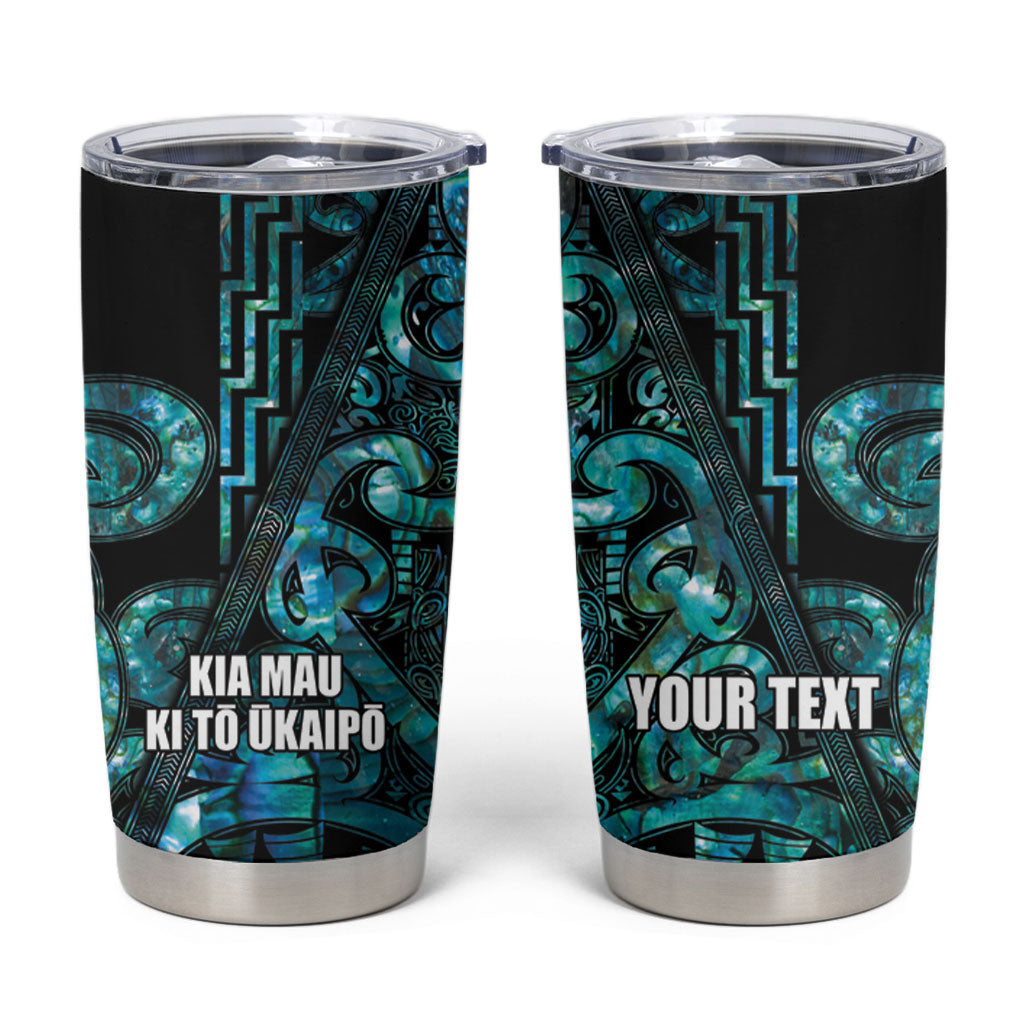 Maori Language Week Personalised Tumbler Cup Kia Mau Ki To Ukaipo Paua Shell Color LT14 Turquoise - Polynesian Pride