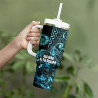 Maori Language Week Personalised Tumbler With Handle Kia Mau Ki To Ukaipo Paua Shell Color LT14 - Polynesian Pride