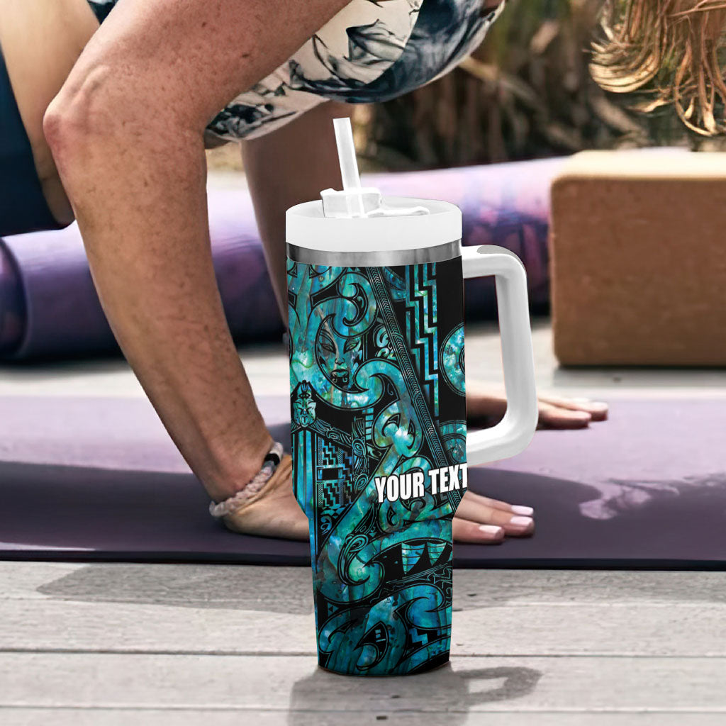 Maori Language Week Personalised Tumbler With Handle Kia Mau Ki To Ukaipo Paua Shell Color LT14 - Polynesian Pride