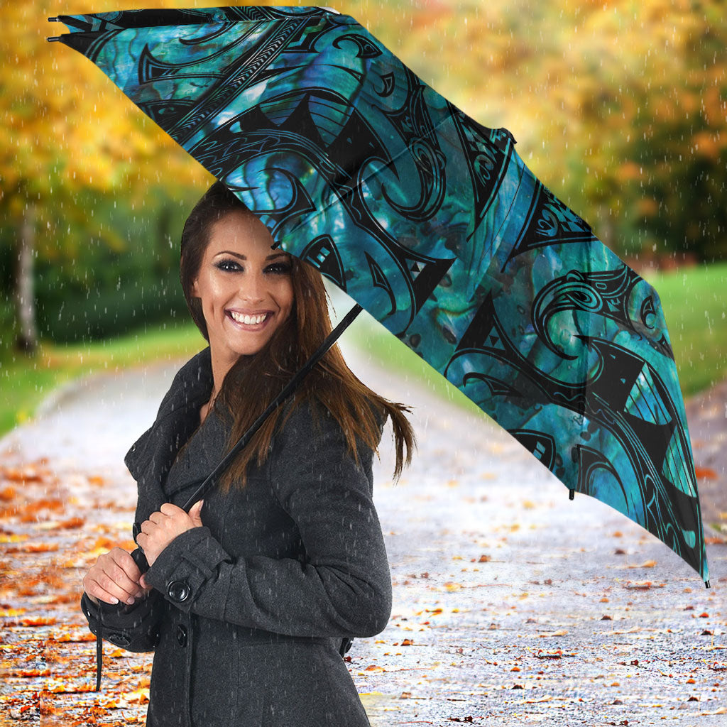Maori Language Week Umbrella Kia Mau Ki To Ukaipo Paua Shell Color LT14 - Polynesian Pride