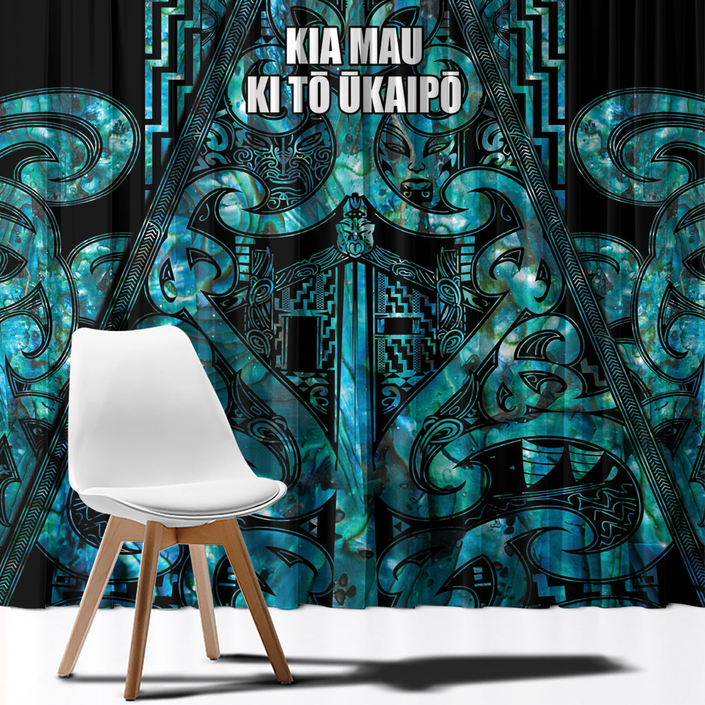 Maori Language Week Window Curtain Kia Mau Ki To Ukaipo Paua Shell Color LT14 - Polynesian Pride