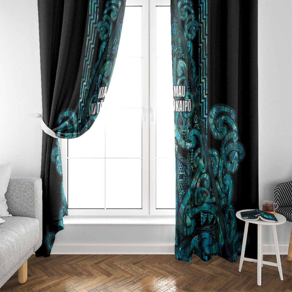 Maori Language Week Window Curtain Kia Mau Ki To Ukaipo Paua Shell Color LT14 - Polynesian Pride