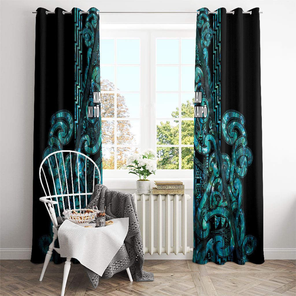 Maori Language Week Window Curtain Kia Mau Ki To Ukaipo Paua Shell Color LT14 - Polynesian Pride