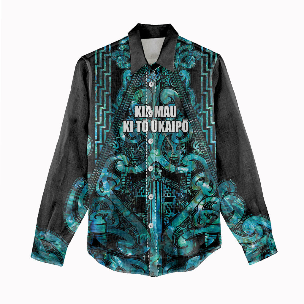 Maori Language Week Personalised Women Casual Shirt Kia Mau Ki To Ukaipo Paua Shell Color LT14 - Polynesian Pride