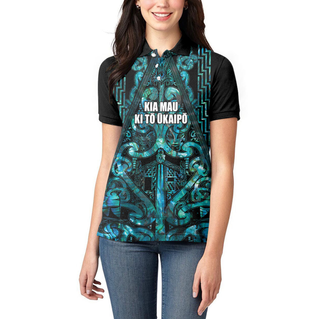 Maori Language Week Personalised Women Polo Shirt Kia Mau Ki To Ukaipo Paua Shell Color LT14 - Polynesian Pride