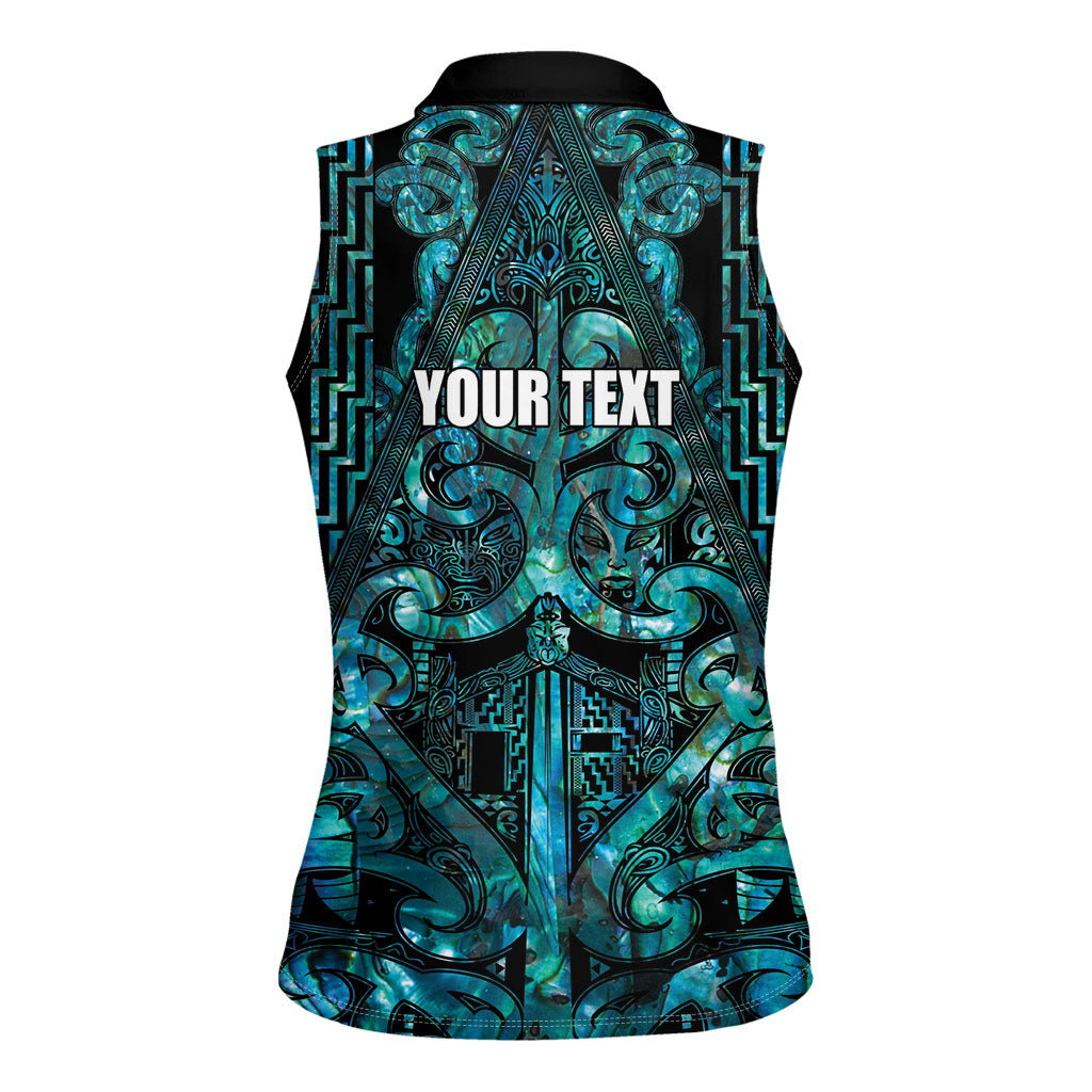 Maori Language Week Personalised Women Sleeveless Polo Shirt Kia Mau Ki To Ukaipo Paua Shell Color LT14 - Polynesian Pride