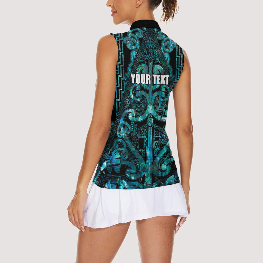 Maori Language Week Personalised Women Sleeveless Polo Shirt Kia Mau Ki To Ukaipo Paua Shell Color LT14 - Polynesian Pride