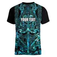 Maori Language Week Personalised Women V-Neck T-Shirt Kia Mau Ki To Ukaipo Paua Shell Color LT14 - Polynesian Pride