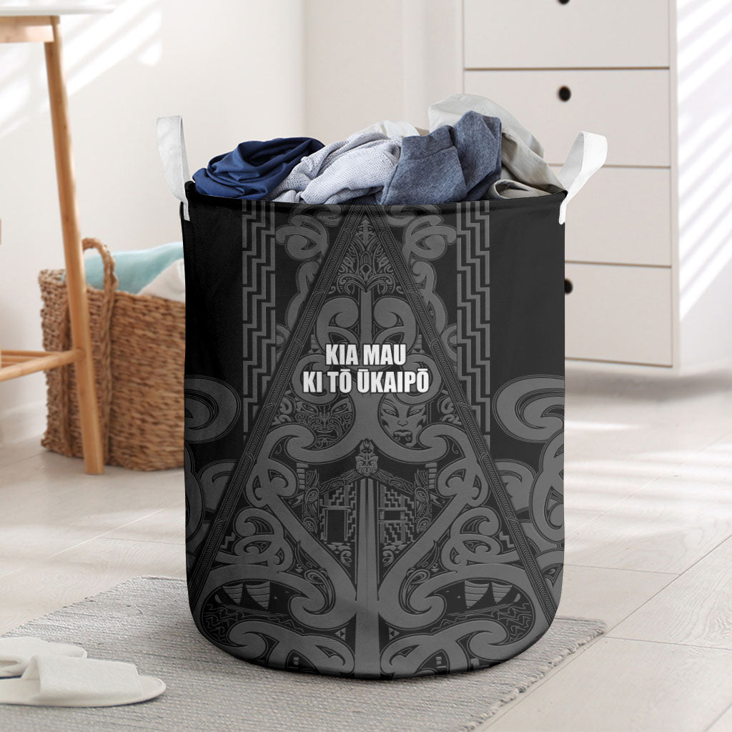 Maori Language Week Laundry Basket Kia Mau Ki To Ukaipo Grey Color