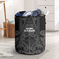 Maori Language Week Laundry Basket Kia Mau Ki To Ukaipo Grey Color