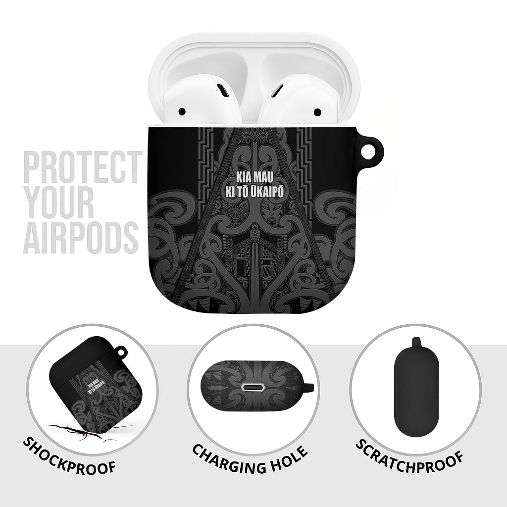 Maori Language Week AirPods Case Kia Mau Ki To Ukaipo Grey Color