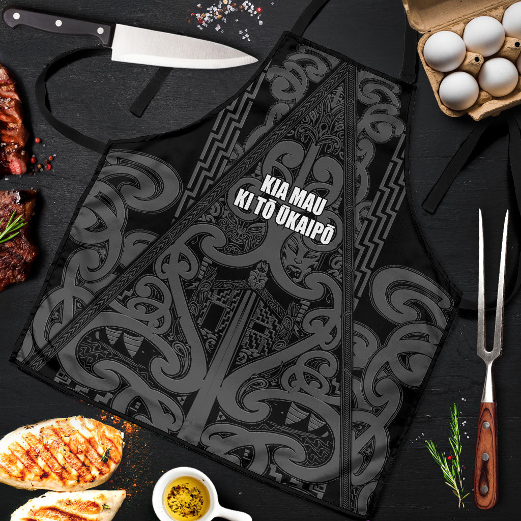 Maori Language Week Apron Kia Mau Ki To Ukaipo Grey Color LT14 Grey - Polynesian Pride