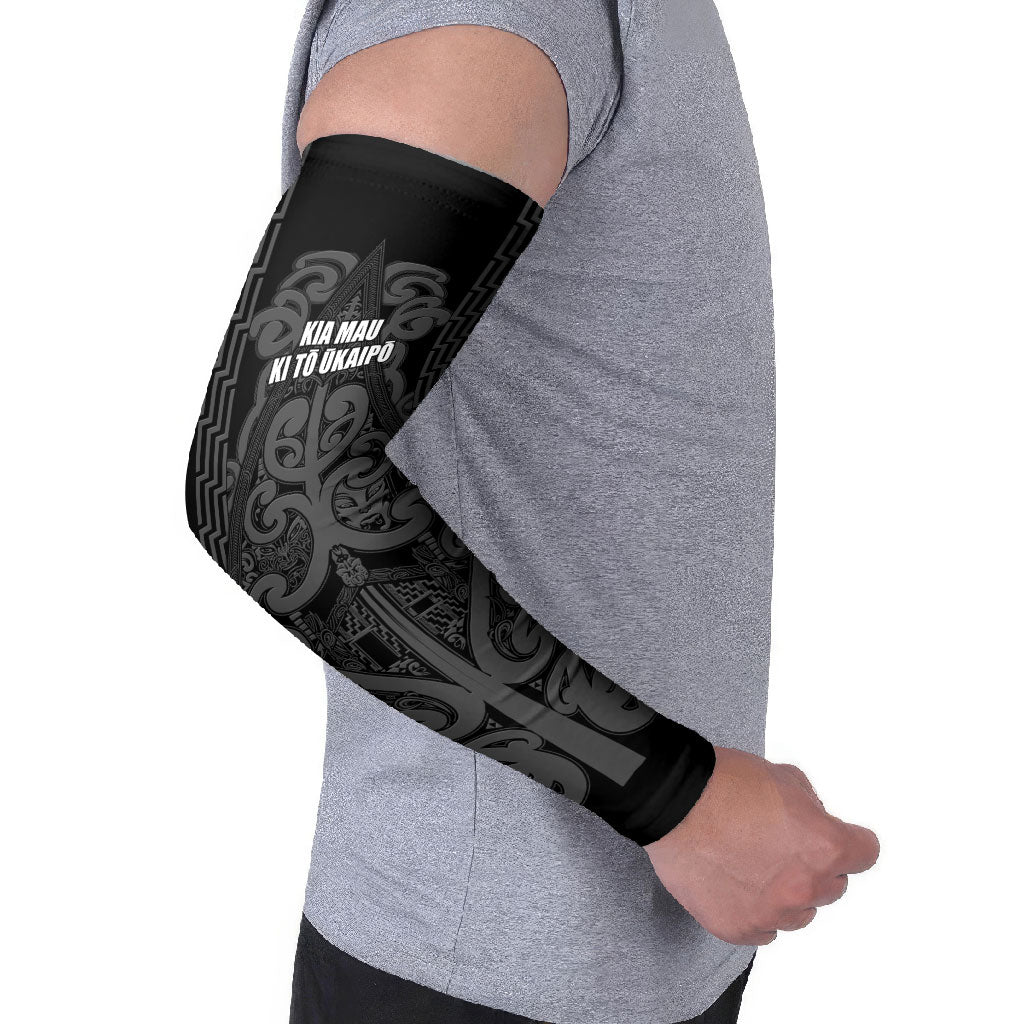 Maori Language Week Personalised Arm Sleeves Kia Mau Ki To Ukaipo Grey Color