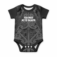 Maori Language Week Personalised Baby Onesie Kia Mau Ki To Ukaipo Grey Color
