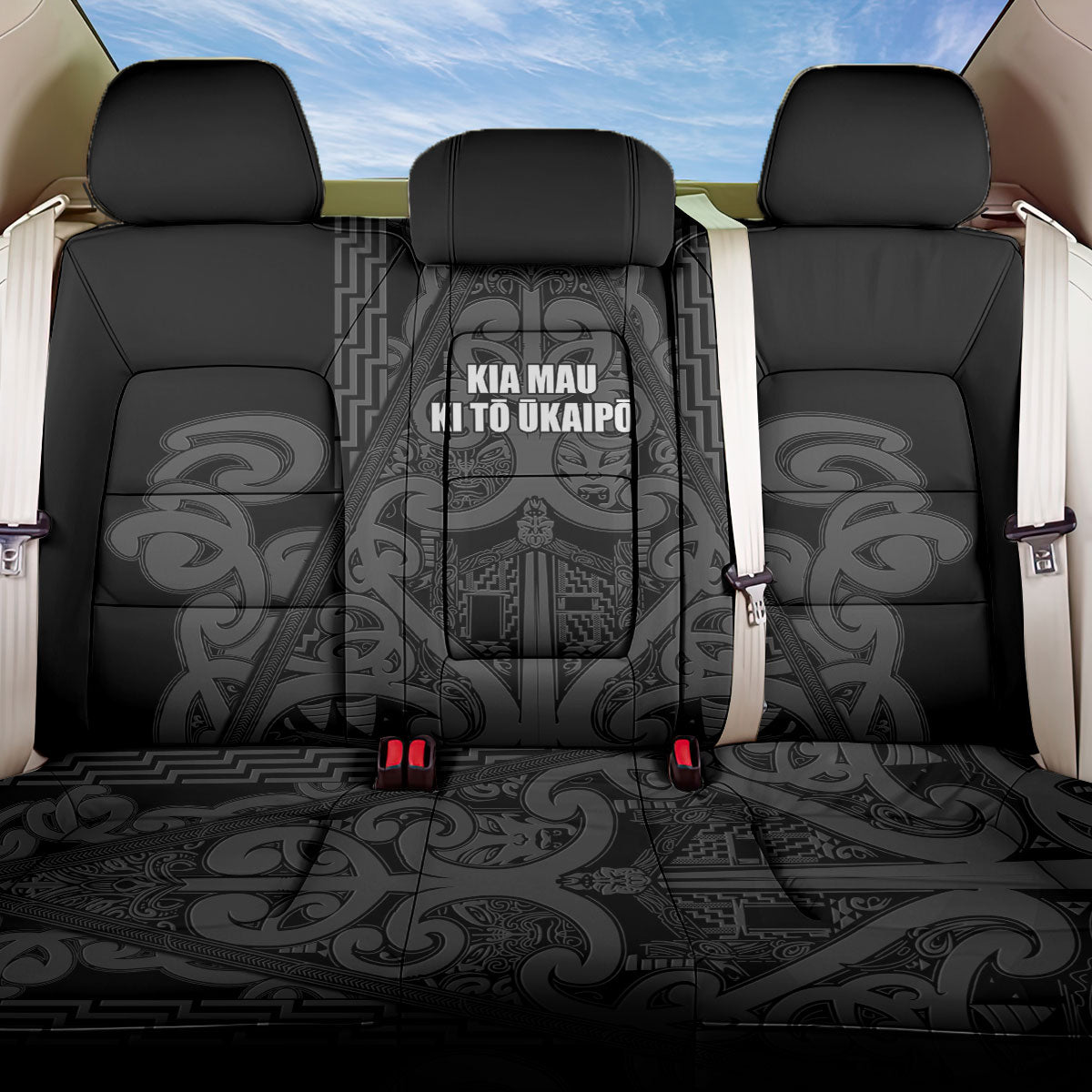 Maori Language Week Back Car Seat Cover Kia Mau Ki To Ukaipo Grey Color
