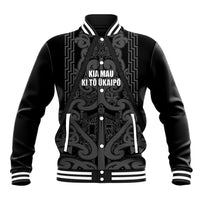 Maori Language Week Personalised Baseball Jacket Kia Mau Ki To Ukaipo Grey Color LT14 Unisex Grey - Polynesian Pride