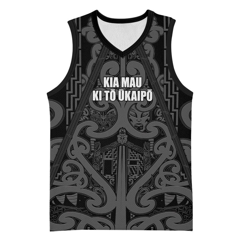 Maori Language Week Personalised Basketball Jersey Kia Mau Ki To Ukaipo Grey Color LT14 Unisex Grey - Polynesian Pride