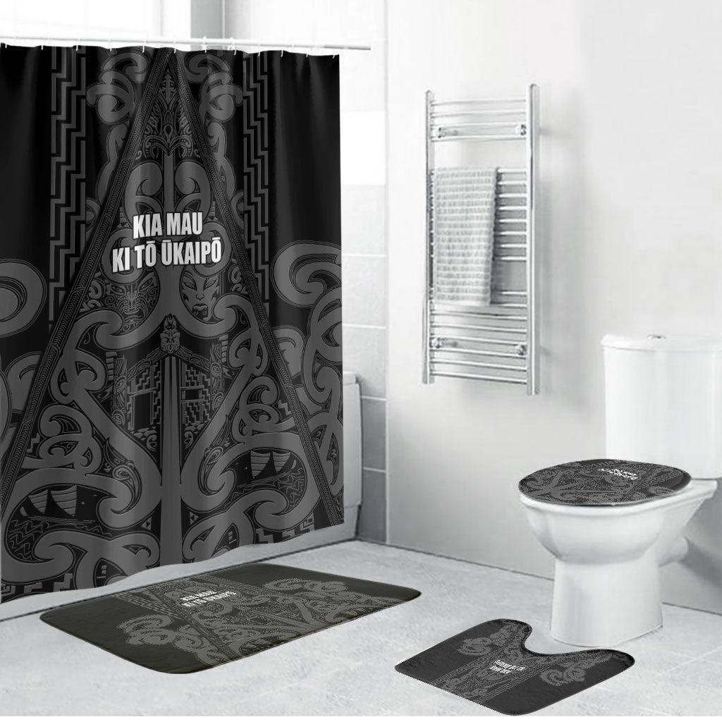 Maori Language Week Bathroom Set Kia Mau Ki To Ukaipo Grey Color