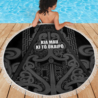 Maori Language Week Beach Blanket Kia Mau Ki To Ukaipo Grey Color LT14 - Polynesian Pride