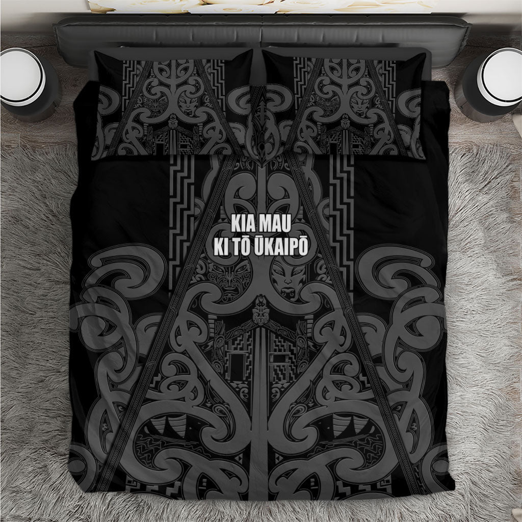 Maori Language Week Bedding Set Kia Mau Ki To Ukaipo Grey Color LT14 Grey - Polynesian Pride