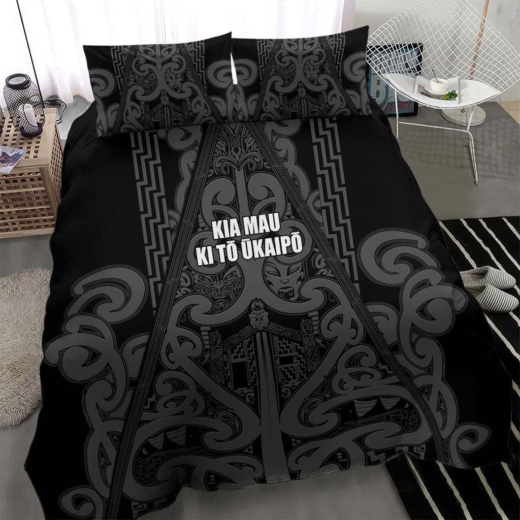 Maori Language Week Bedding Set Kia Mau Ki To Ukaipo Grey Color LT14 - Polynesian Pride