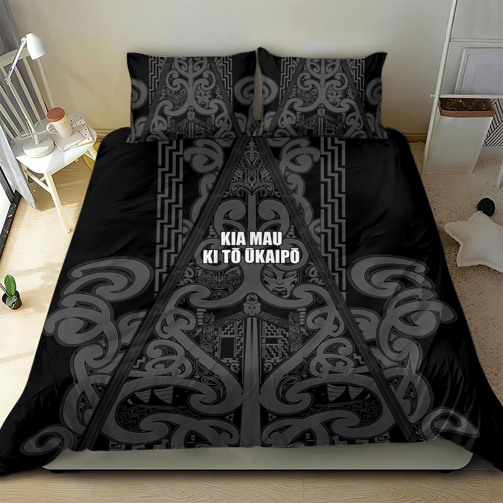 Maori Language Week Bedding Set Kia Mau Ki To Ukaipo Grey Color LT14 - Polynesian Pride