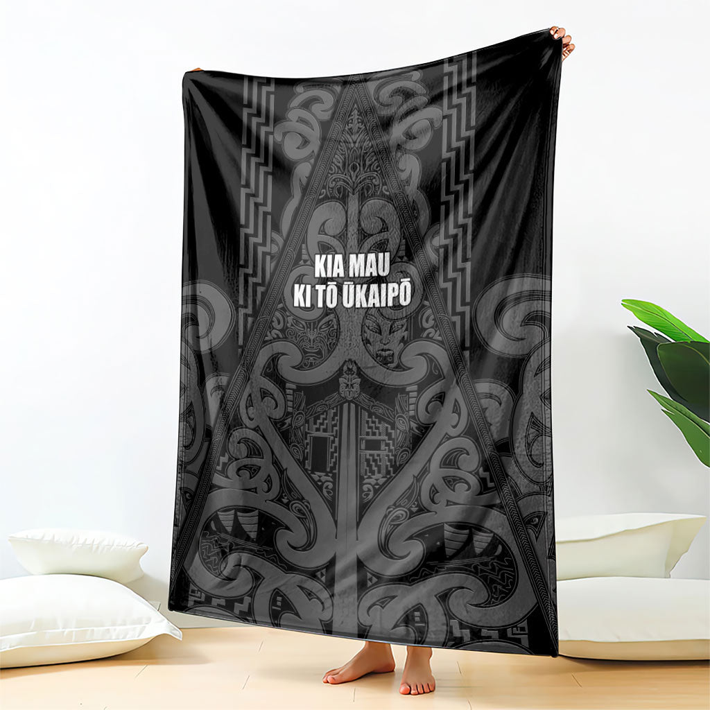 Maori Language Week Blanket Kia Mau Ki To Ukaipo Grey Color LT14 - Polynesian Pride