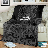 Maori Language Week Blanket Kia Mau Ki To Ukaipo Grey Color LT14 - Polynesian Pride
