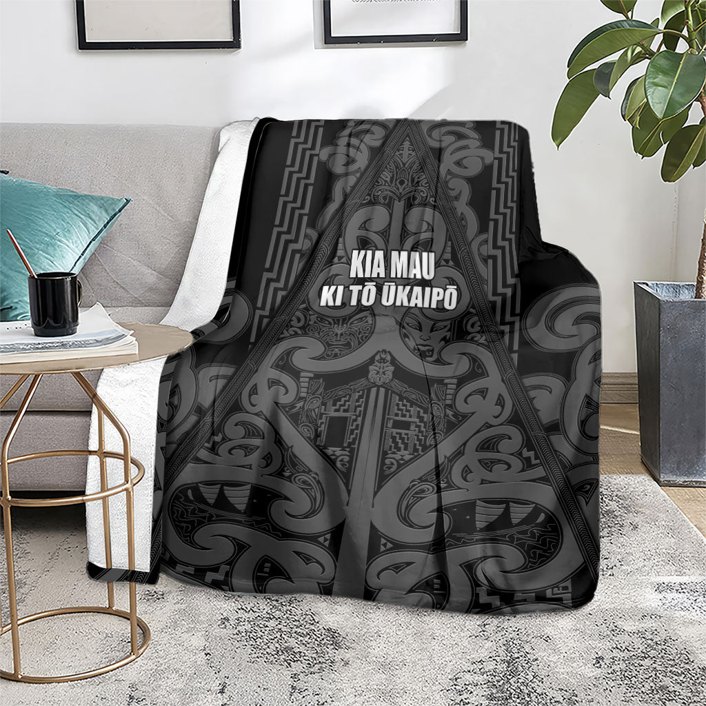 Maori Language Week Blanket Kia Mau Ki To Ukaipo Grey Color LT14 - Polynesian Pride
