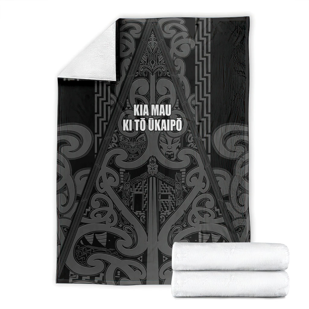 Maori Language Week Blanket Kia Mau Ki To Ukaipo Grey Color LT14 - Polynesian Pride