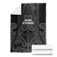 Maori Language Week Blanket Kia Mau Ki To Ukaipo Grey Color LT14 - Polynesian Pride