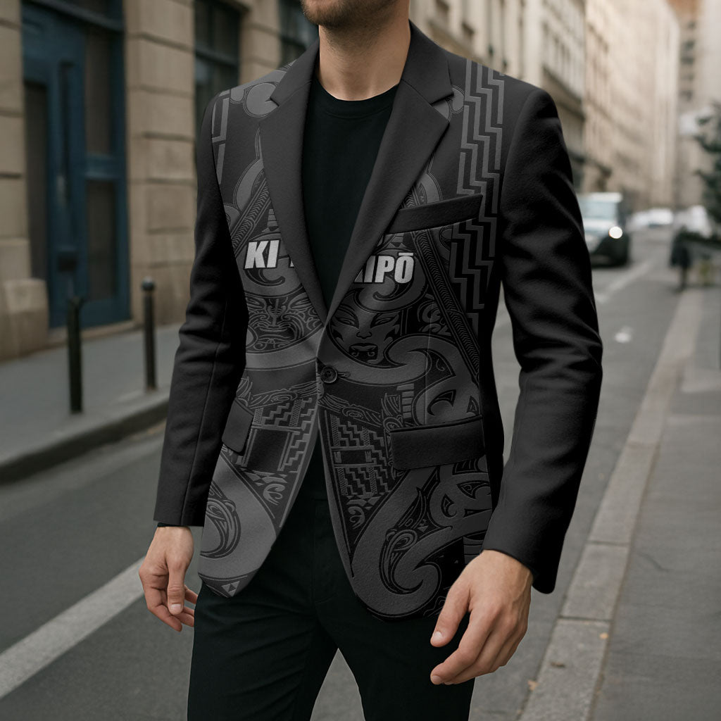 Maori Language Week Personalised Blazer Kia Mau Ki To Ukaipo Grey Color LT14 - Polynesian Pride