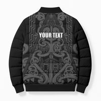 Maori Language Week Personalised Bomber Puffer Jacket Kia Mau Ki To Ukaipo Grey Color