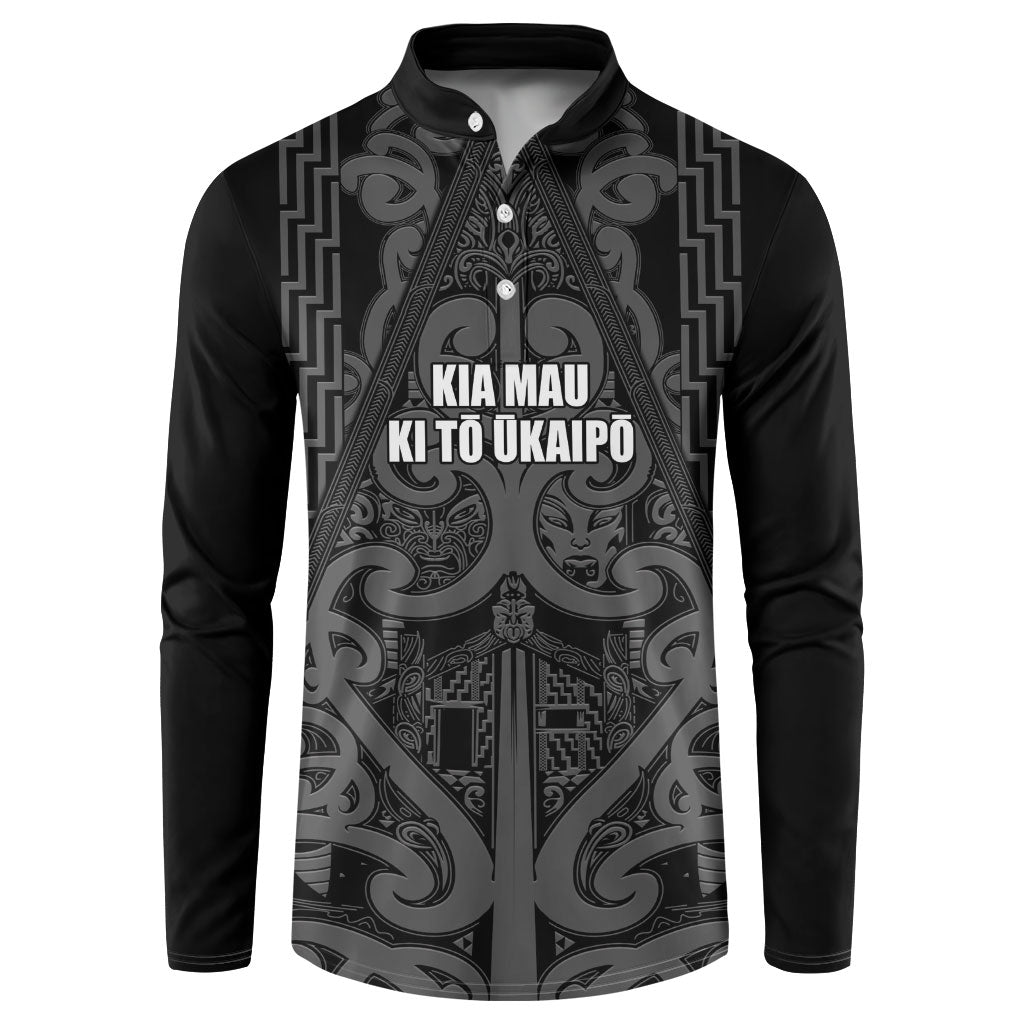 Maori Language Week Personalised Button Sweatshirt Kia Mau Ki To Ukaipo Grey Color