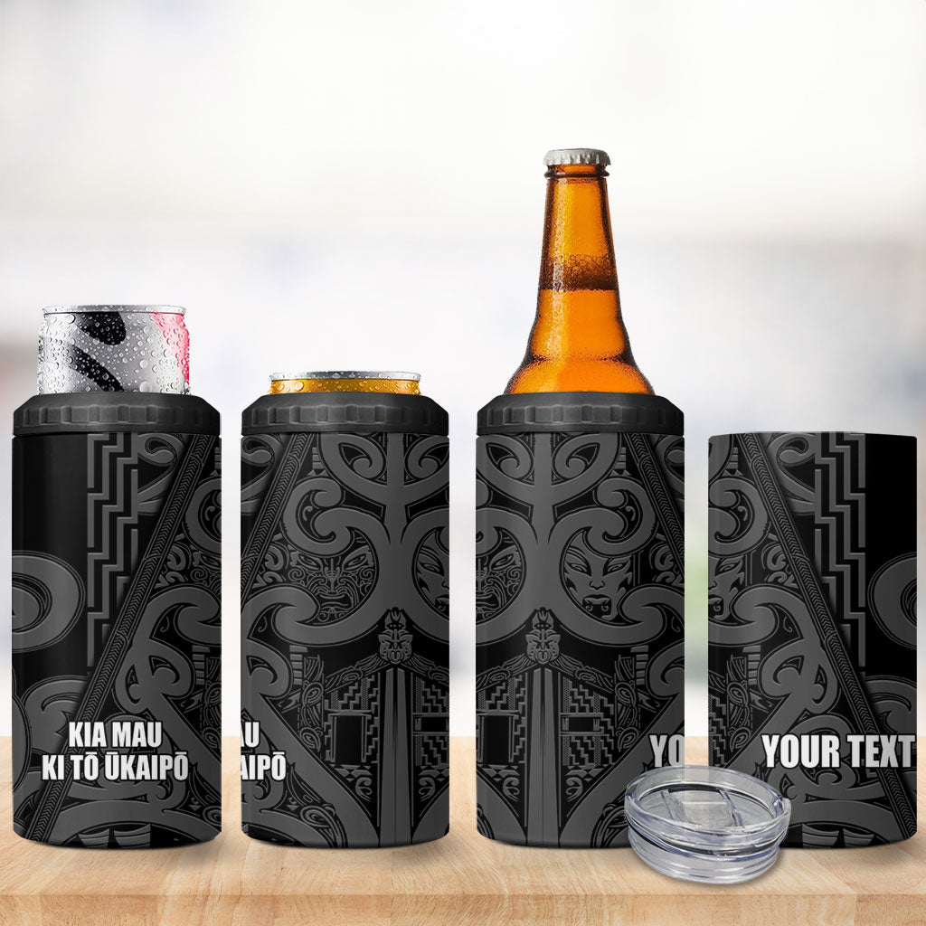Maori Language Week Personalised 4 in 1 Can Cooler Tumbler Kia Mau Ki To Ukaipo Grey Color
