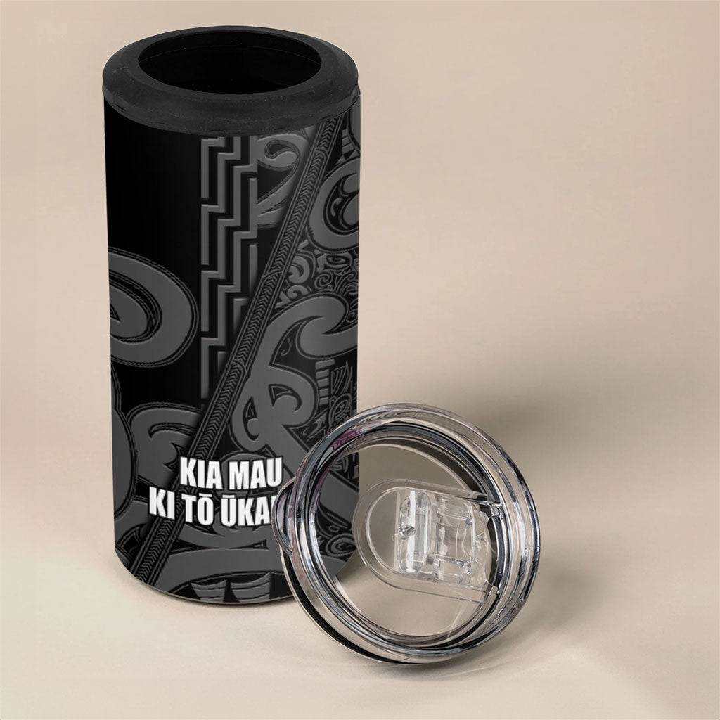 Maori Language Week Personalised 4 in 1 Can Cooler Tumbler Kia Mau Ki To Ukaipo Grey Color