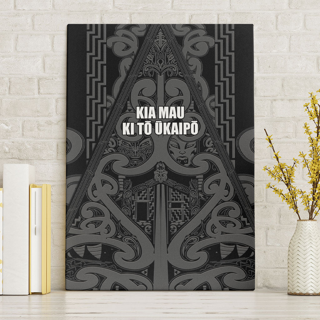 Maori Language Week Canvas Wall Art Kia Mau Ki To Ukaipo Grey Color LT14 Without Frame Grey - Polynesian Pride