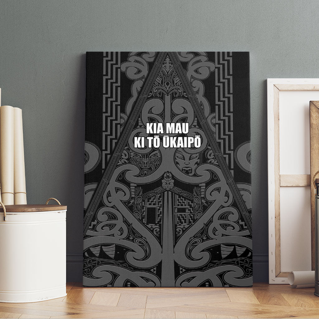 Maori Language Week Canvas Wall Art Kia Mau Ki To Ukaipo Grey Color LT14 - Polynesian Pride