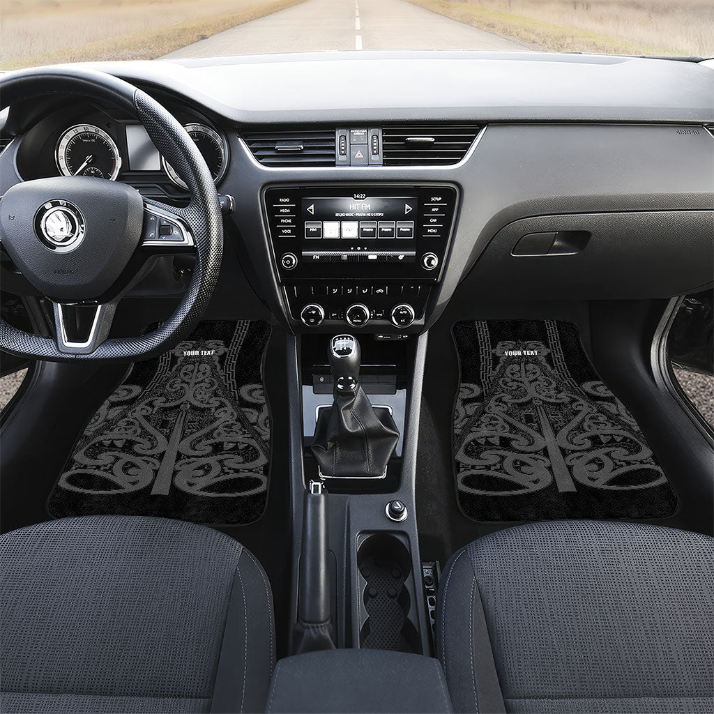 Maori Language Week Personalised Car Mats Kia Mau Ki To Ukaipo Grey Color LT14 Set 2pcs - Front Grey - Polynesian Pride