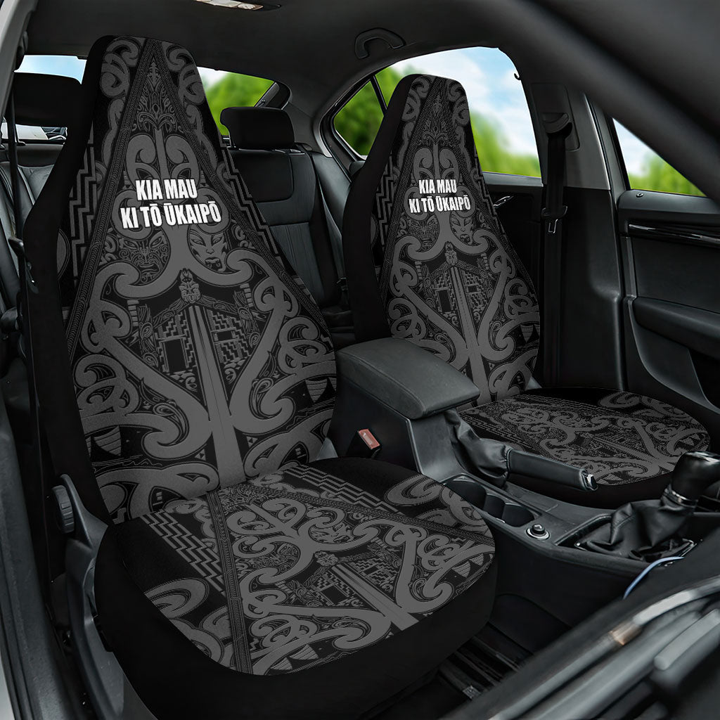 Maori Language Week Car Seat Cover Kia Mau Ki To Ukaipo Grey Color