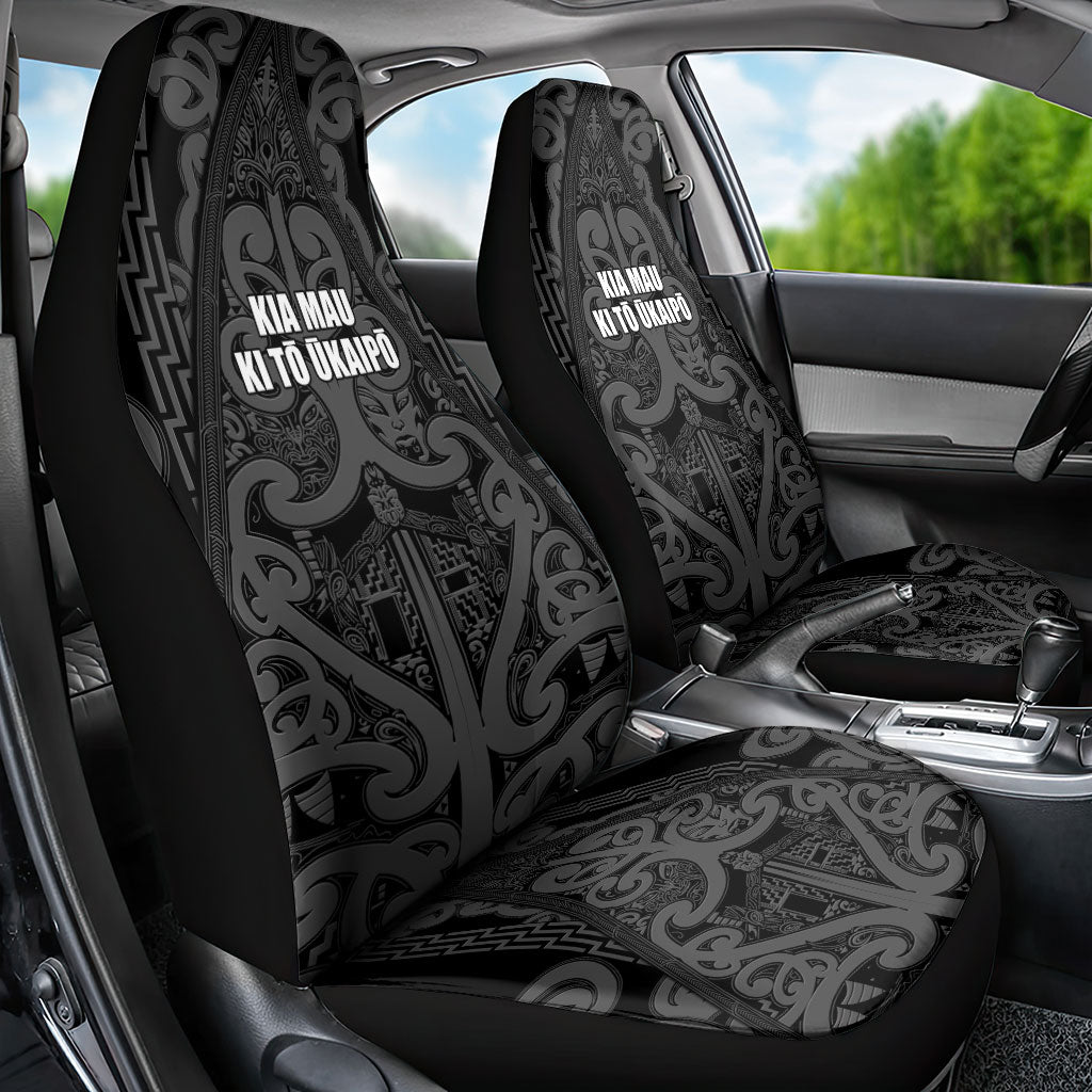 Maori Language Week Car Seat Cover Kia Mau Ki To Ukaipo Grey Color