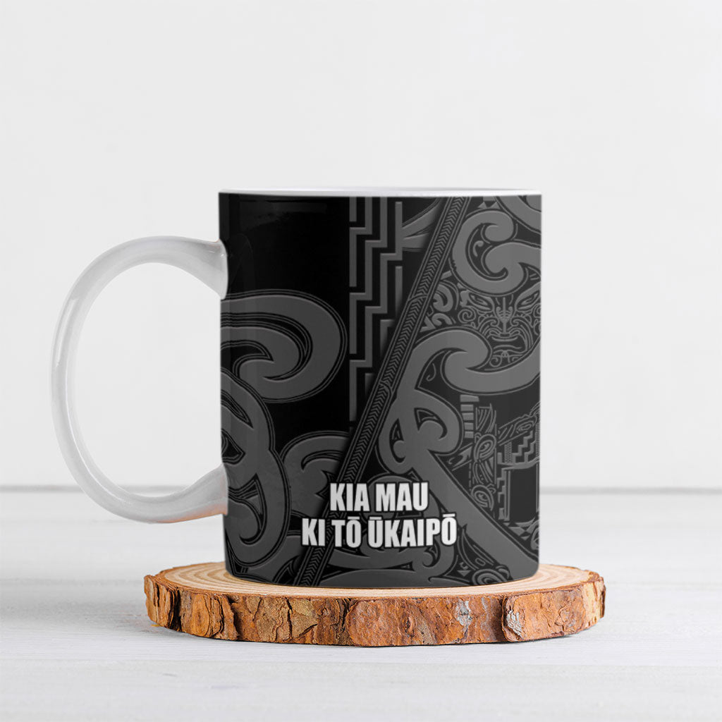 Maori Language Week Personalised Ceramic Mug Kia Mau Ki To Ukaipo Grey Color