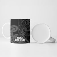 Maori Language Week Personalised Ceramic Mug Kia Mau Ki To Ukaipo Grey Color