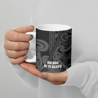 Maori Language Week Personalised Ceramic Mug Kia Mau Ki To Ukaipo Grey Color