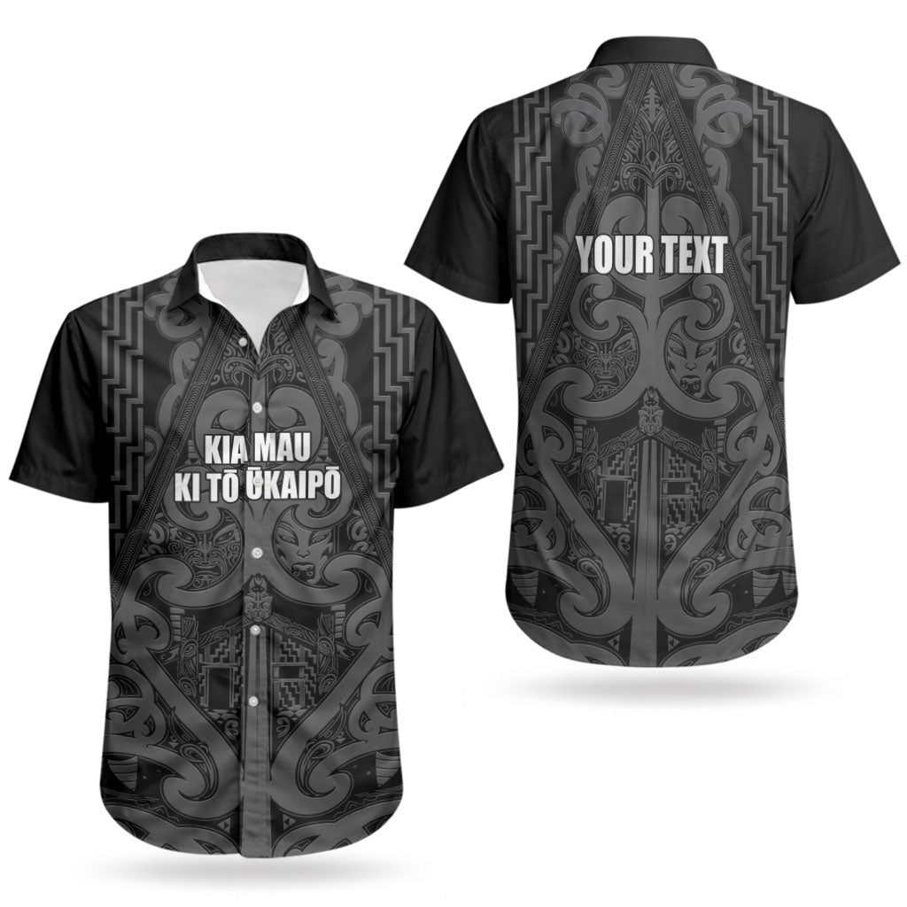 Maori Language Week Personalised Couples Matching Tank Maxi Dress and Hawaiian Shirt Kia Mau Ki To Ukaipo Grey Color LT14 - Polynesian Pride