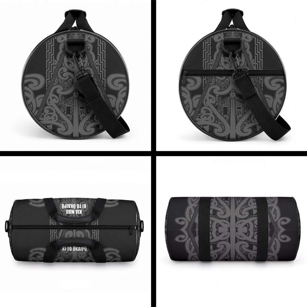 Maori Language Week Duffle Bag Kia Mau Ki To Ukaipo Grey Color