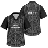 Maori Language Week Personalised Family Matching Off Shoulder Short Dress and Hawaiian Shirt Kia Mau Ki To Ukaipo Grey Color LT14 Son's Shirt Grey - Polynesian Pride