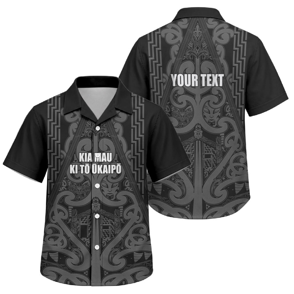 Maori Language Week Personalised Family Matching Short Sleeve Bodycon Dress and Hawaiian Shirt Kia Mau Ki To Ukaipo Grey Color LT14 Son's Shirt Grey - Polynesian Pride